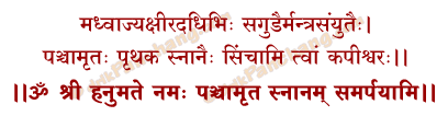 Panchamrita Snanam Mantra in Hindi
